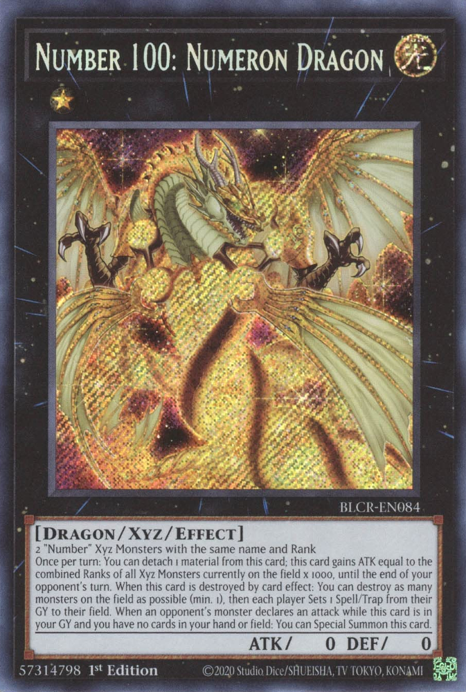 Number 100: Numeron Dragon [BLCR-EN084] Secret Rare | Odin's Place