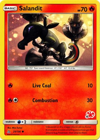 Salandit (25/156) (Charizard Stamp #13) [Battle Academy 2020] | Odin's Place