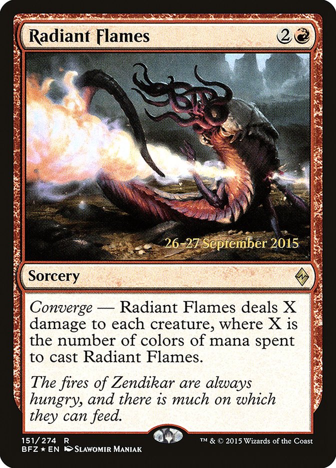 Radiant Flames (151) [Battle for Zendikar Prerelease Promos] | Odin's Place