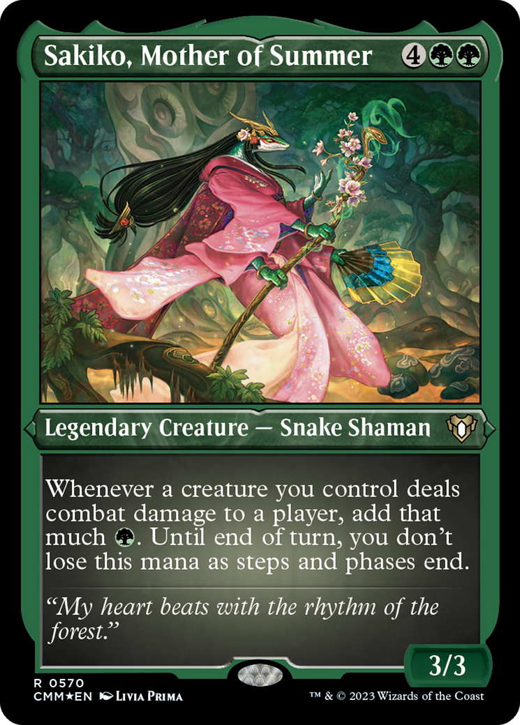 Sakiko, Mother of Summer (Foil Etched) [Commander Masters] | Odin's Place