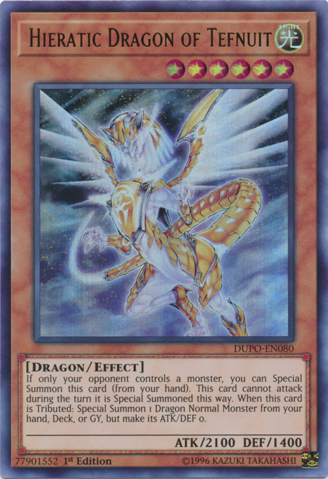 Hieratic Dragon of Tefnuit [DUPO-EN080] Ultra Rare | Odin's Place