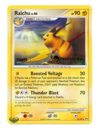 Raichu (27/99) (Staff Prerelease Promo) [Nintendo: Black Star Promos] | Odin's Place
