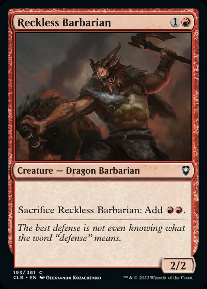 Reckless Barbarian [Commander Legends: Battle for Baldur's Gate] | Odin's Place