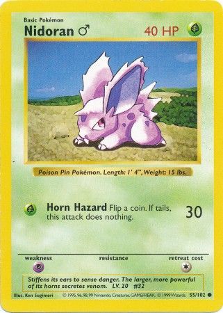 Nidoran (55/102) (Male) [Base Set Shadowless Unlimited] | Odin's Place