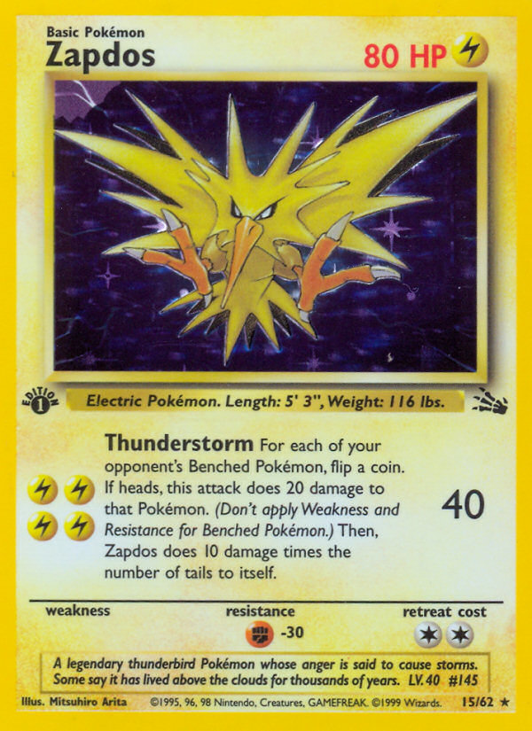 Zapdos (15/62) [Fossil 1st Edition] | Odin's Place