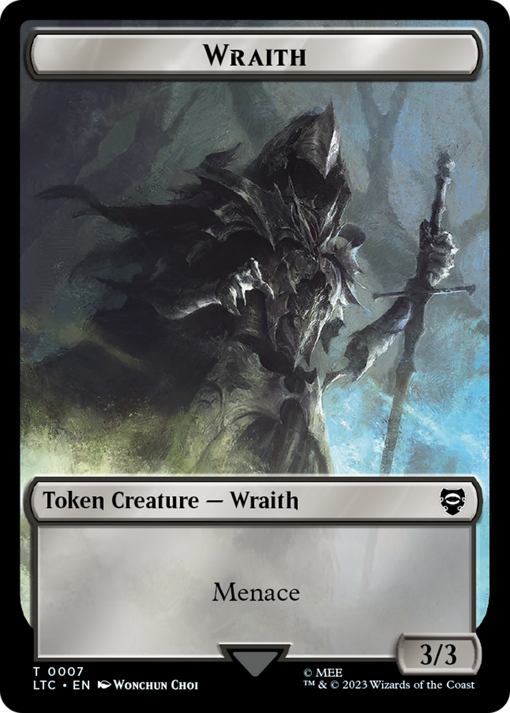 Dragon // Wraith Double-Sided Token [The Lord of the Rings: Tales of Middle-Earth Commander Tokens] | Odin's Place
