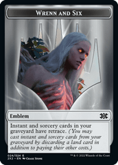 Wrenn and Six Emblem // Monk Double-Sided Token [Double Masters 2022 Tokens] | Odin's Place
