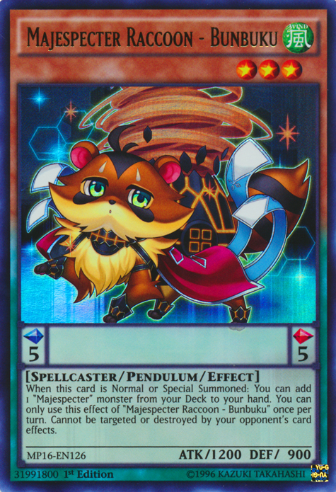 Majespecter Raccoon - Bunbuku [MP16-EN126] Ultra Rare | Odin's Place