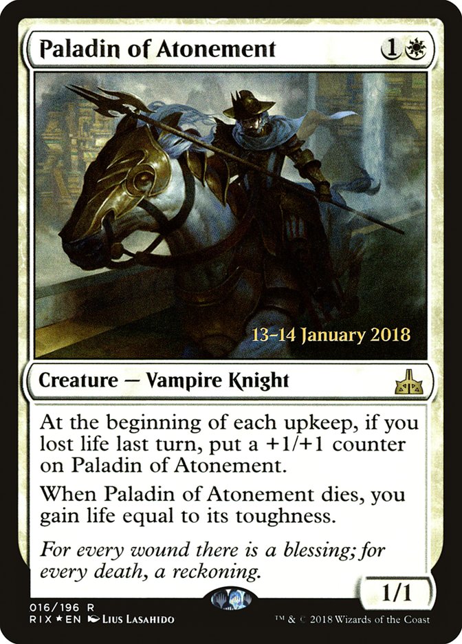 Paladin of Atonement (16) [Rivals of Ixalan Prerelease Promos] | Odin's Place