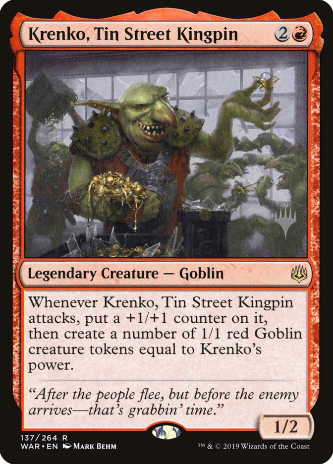 Krenko, Tin Street Kingpin (Promo Pack) [War of the Spark Promos] | Odin's Place