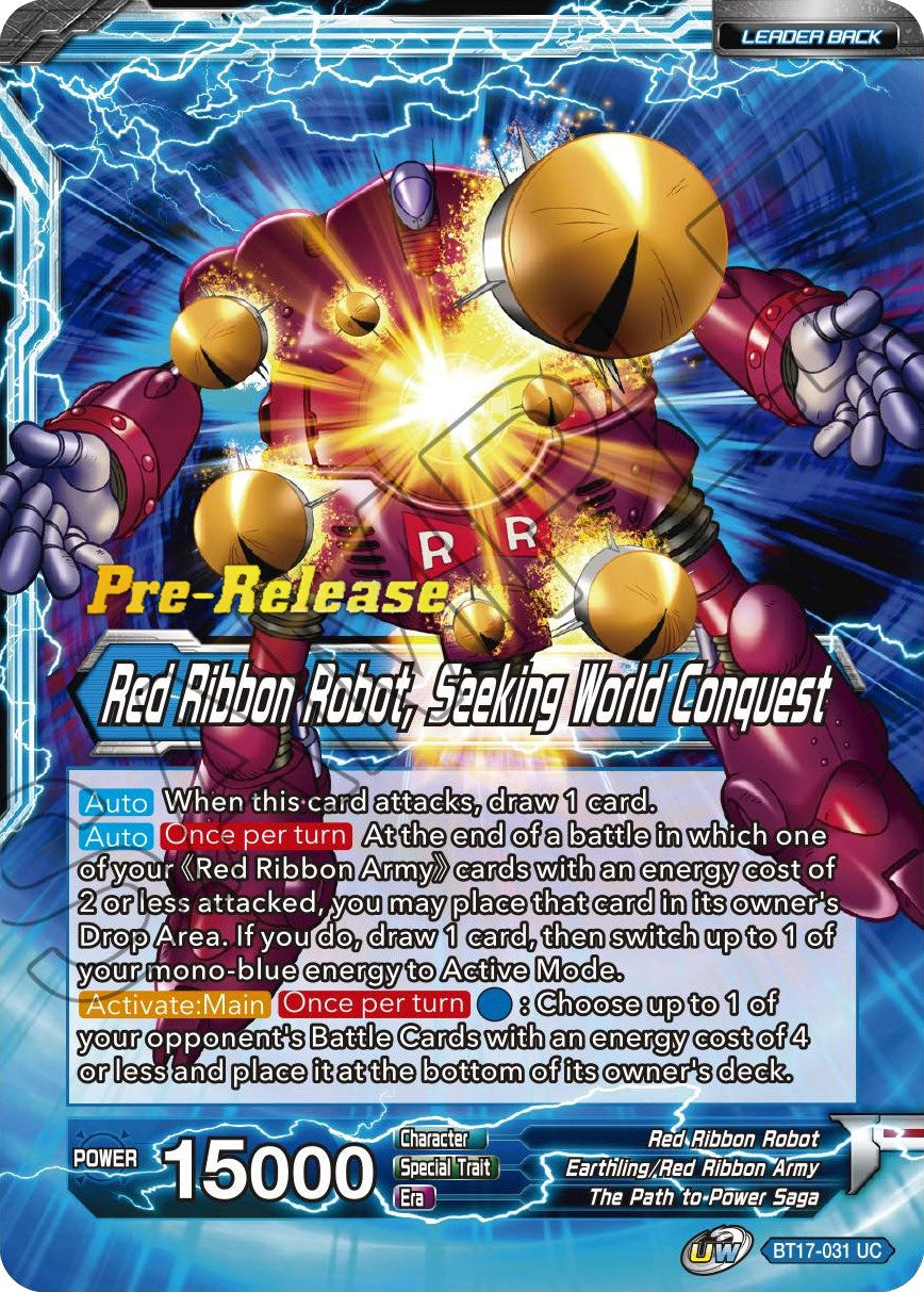 Commander Red // Red Ribbon Robot, Seeking World Conquest (BT17-031) [Ultimate Squad Prerelease Promos] | Odin's Place