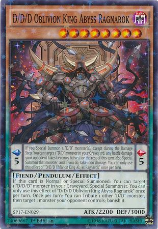 D/D/D Oblivion King Abyss Ragnarok [SP17-EN029] Starfoil Rare | Odin's Place