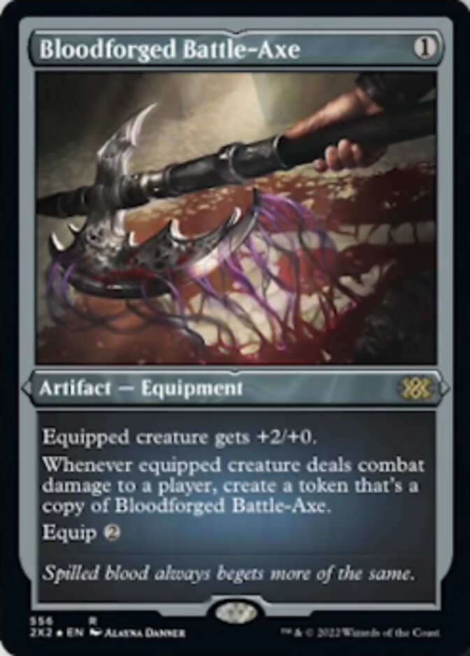 Bloodforged Battle-Axe (Foil Etched) [Double Masters 2022] | Odin's Place