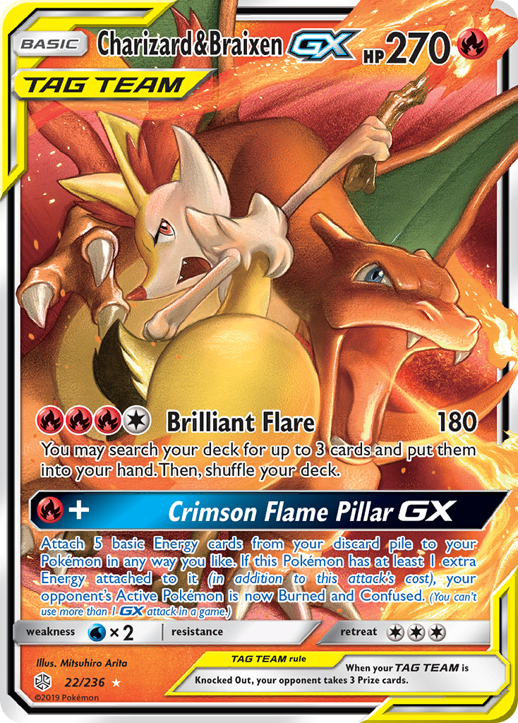 Charizard & Braixen GX (22/236) [Sun & Moon: Cosmic Eclipse] | Odin's Place
