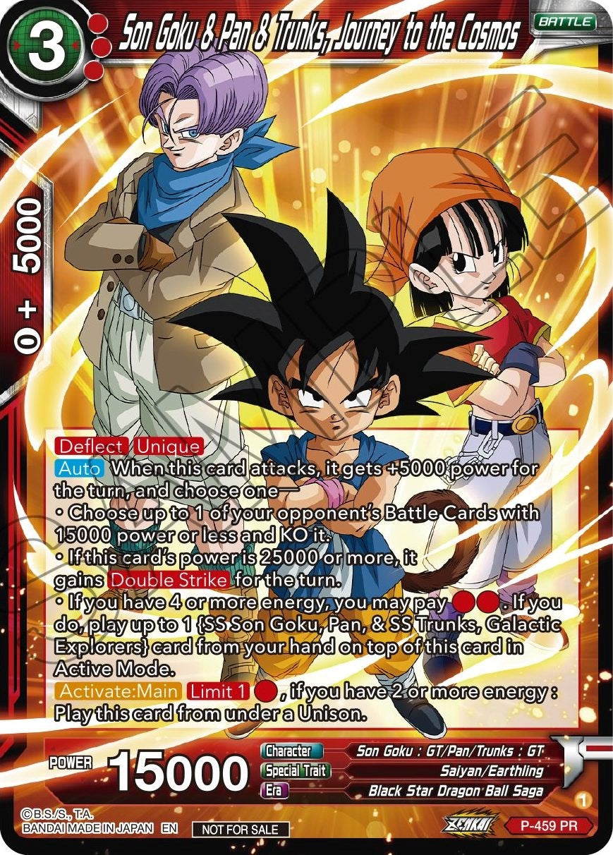 Son Goku & Pan & Trunks, Journey to the Cosmos (Z03 Dash Pack) (P-459) [Promotion Cards] | Odin's Place