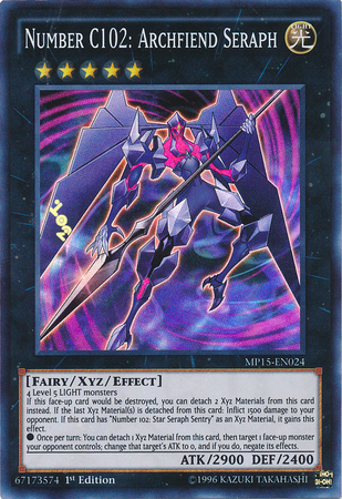 Number C102: Archfiend Seraph [MP15-EN024] Super Rare | Odin's Place
