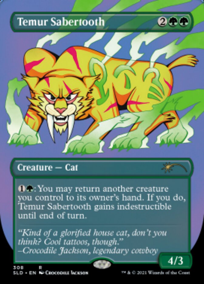 Temur Sabertooth (Borderless) (Foil Etched) [Secret Lair Drop Series] | Odin's Place