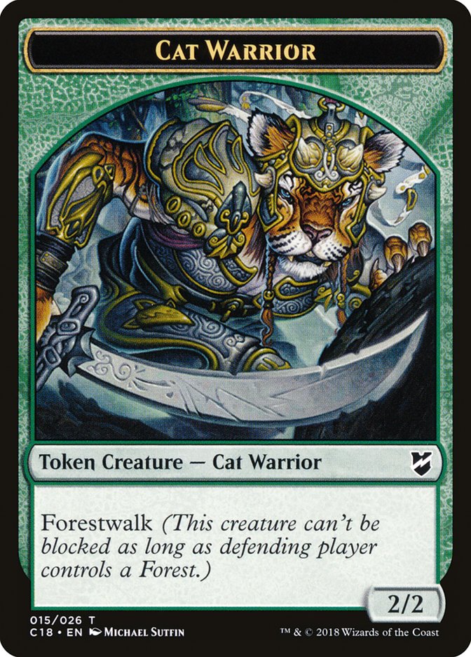 Cat Warrior Token [Commander 2018 Tokens] | Odin's Place