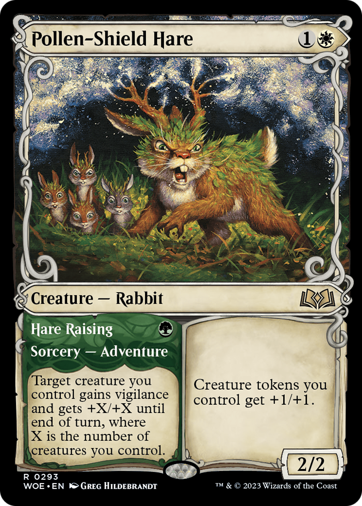Pollen-Shield Hare // Hare Raising (Promo Pack) [Wilds of Eldraine Promos] | Odin's Place