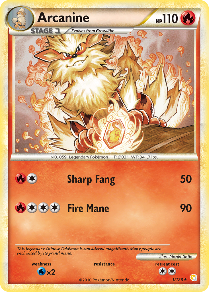 Arcanine (1/123) [HeartGold & SoulSilver: Base Set] | Odin's Place