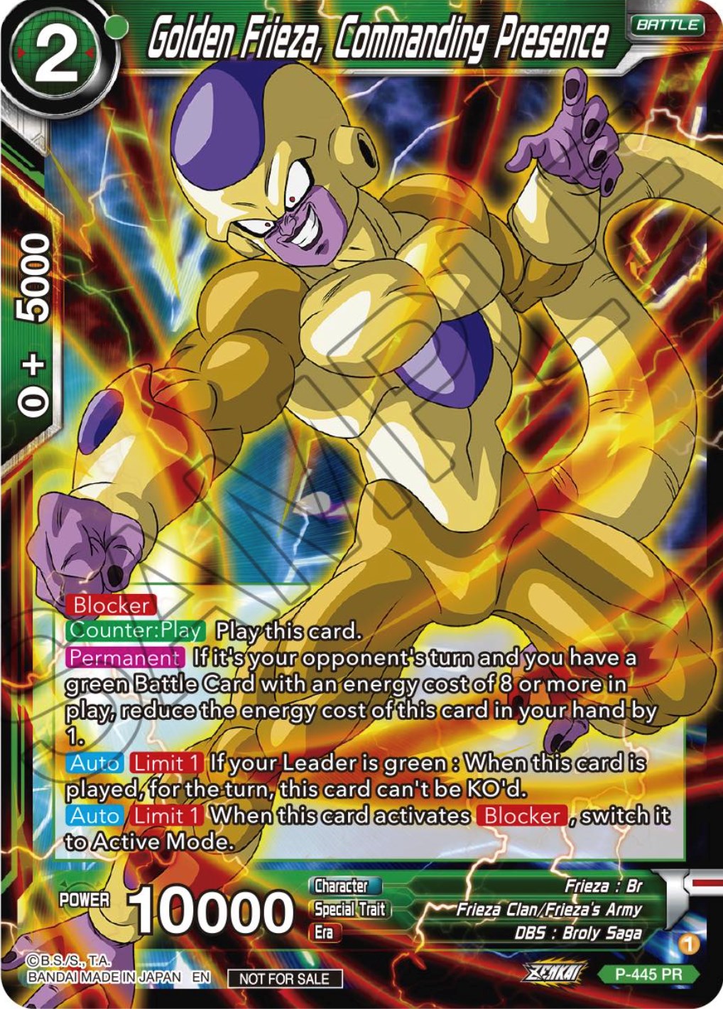 Golden Frieza, Commanding Presence (Zenkai Series Tournament Pack Vol.2) (P-445) [Tournament Promotion Cards] | Odin's Place