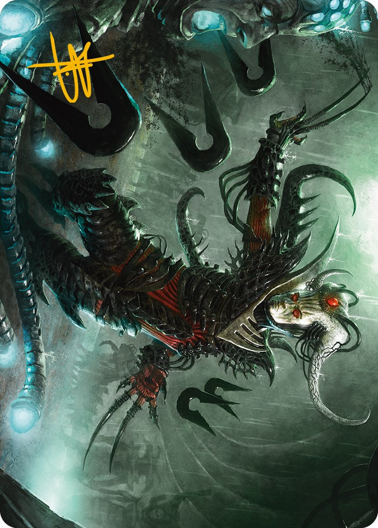 Vraan, Executioner Thane Art Card (Gold-Stamped Signature) [Phyrexia: All Will Be One Art Series] | Odin's Place