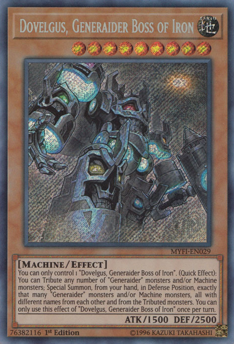 Dovelgus, Generaider Boss of Iron [MYFI-EN029] Secret Rare | Odin's Place
