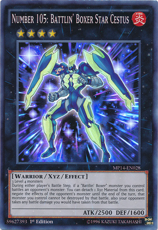 Number 105: Battlin' Boxer Star Cestus [MP14-EN028] Super Rare | Odin's Place