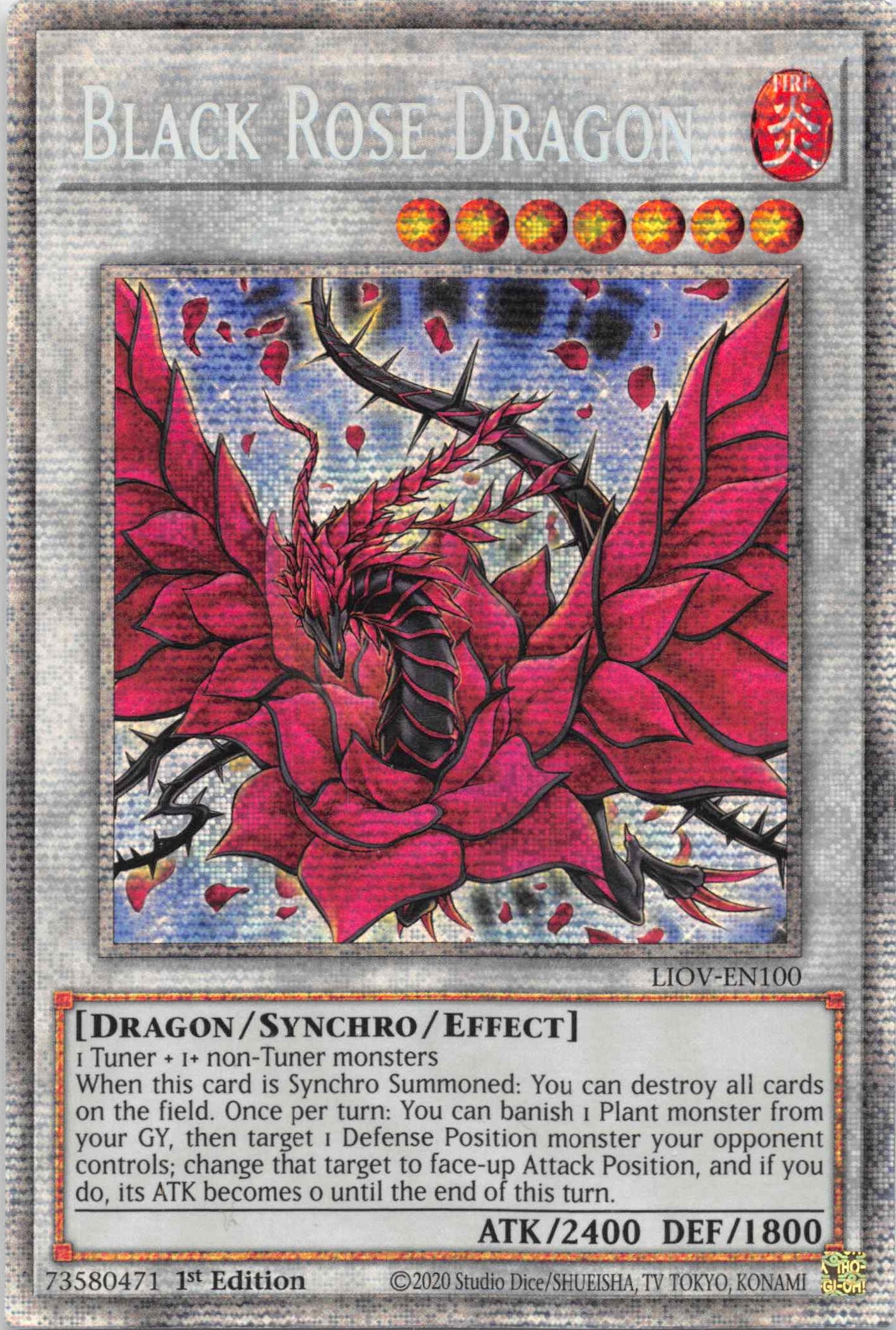 Black Rose Dragon [LIOV-EN100] Starlight Rare | Odin's Place