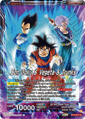 Son Goku & Vegeta & Trunks // SS Son Goku, SS Vegeta, & SS Trunks, the Ultimate Team (BT19-001) [Fighter's Ambition] | Odin's Place