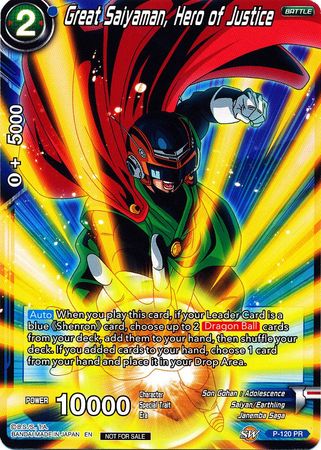 Great Saiyaman, Hero of Justice (Power Booster) (P-120) [Promotion Cards] | Odin's Place