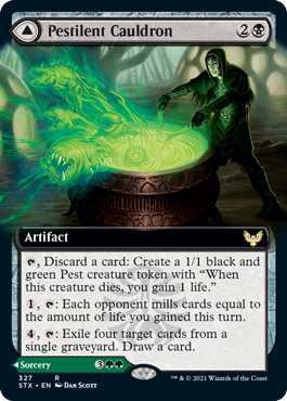 Pestilent Cauldron // Restorative Burst (Extended Art) [Strixhaven: School of Mages] | Odin's Place