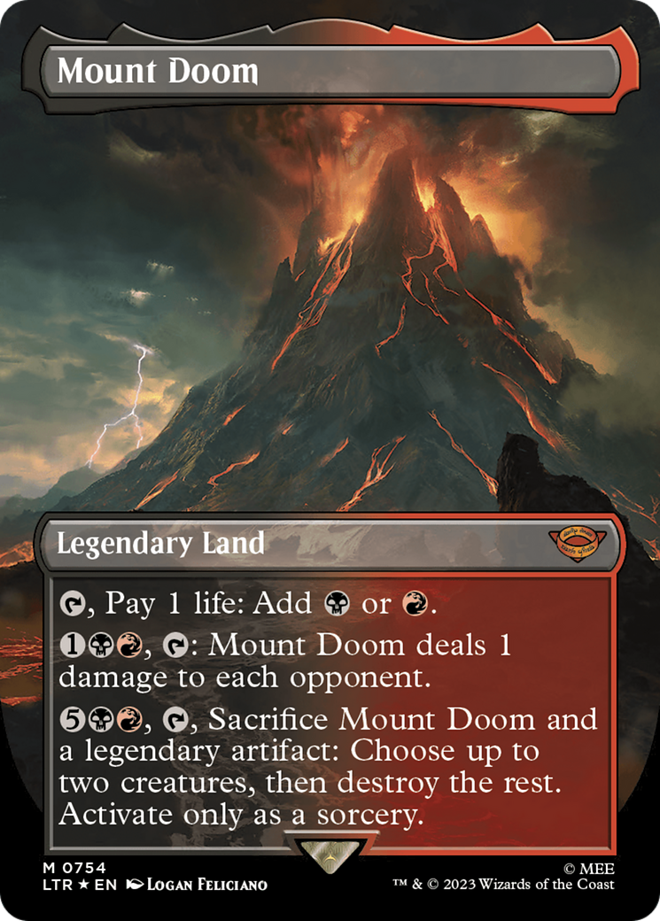 Mount Doom (Borderless) (Surge Foil) [The Lord of the Rings: Tales of Middle-Earth] | Odin's Place