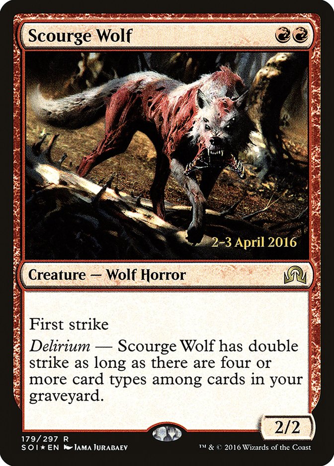 Scourge Wolf (179) [Shadows over Innistrad Prerelease Promos] | Odin's Place