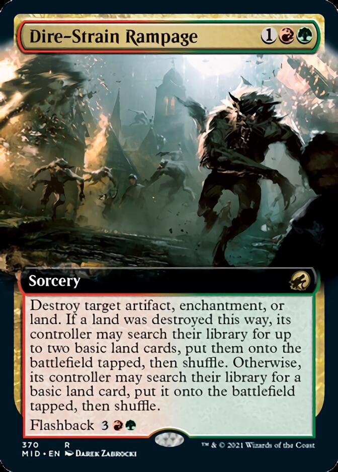 Dire-Strain Rampage (Extended Art) [Innistrad: Midnight Hunt] | Odin's Place