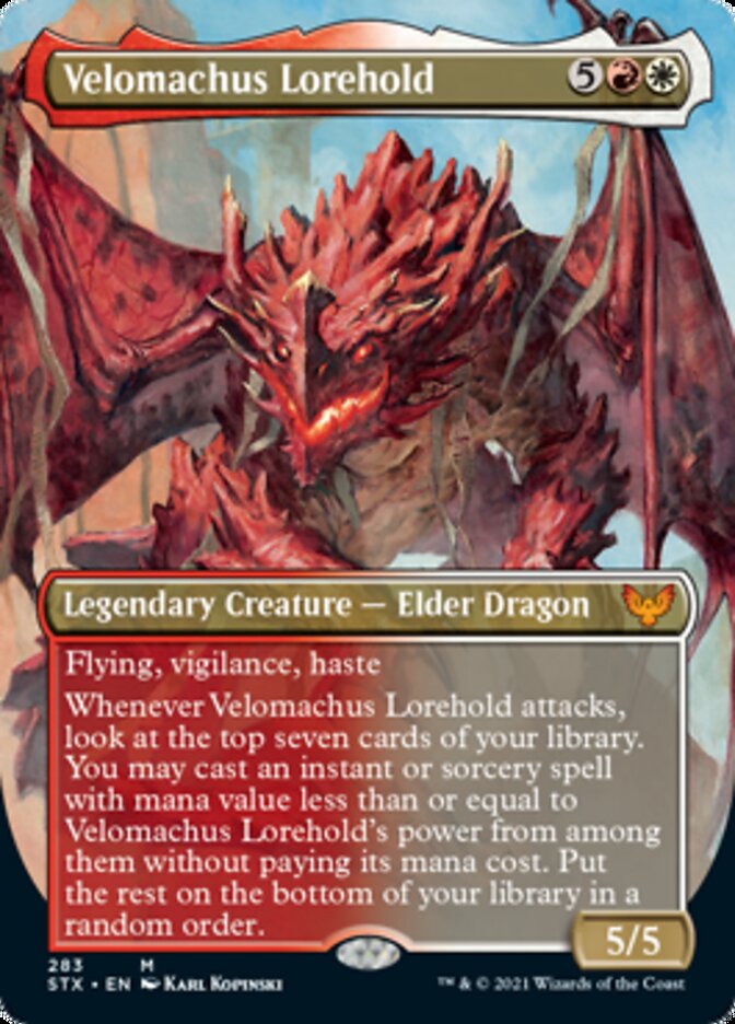 Velomachus Lorehold (Borderless Alternate Art) [Strixhaven: School of Mages] | Odin's Place