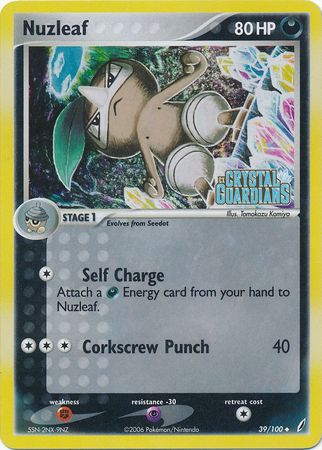 Nuzleaf (39/100) (Stamped) [EX: Crystal Guardians] | Odin's Place