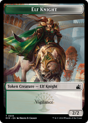 Elf Knight // Voja Double-Sided Token [Ravnica Remastered Tokens] | Odin's Place