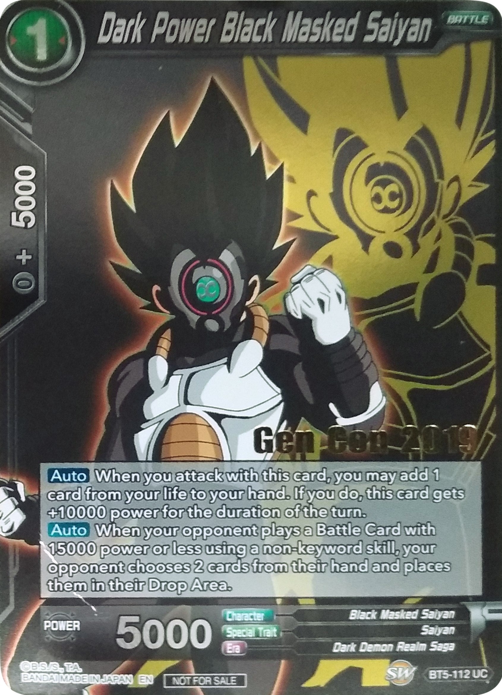 Dark Power Black Masked Saiyan (Gen Con 2019) (BT5-112) [Promotion Cards] | Odin's Place