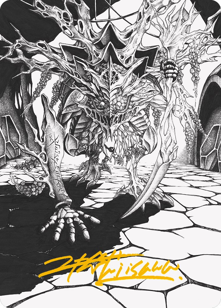Thrun, Breaker of Silence Art Card (Gold-Stamped Signature) [Phyrexia: All Will Be One Art Series] | Odin's Place