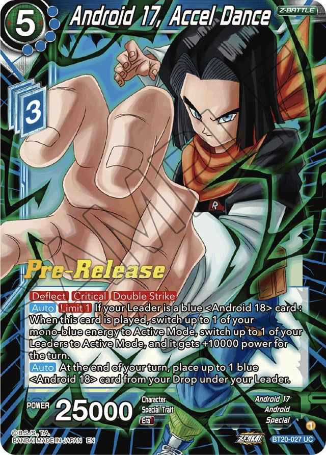 Android 17, Accel Dance (BT20-027) [Power Absorbed Prerelease Promos] | Odin's Place