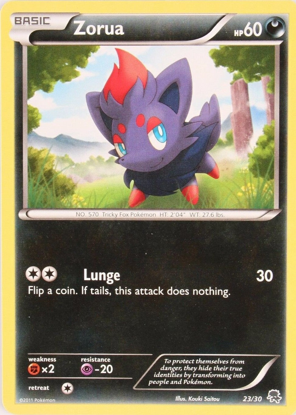 Zorua (23/30) [Black & White: Trainer Kit - Zoroark] | Odin's Place