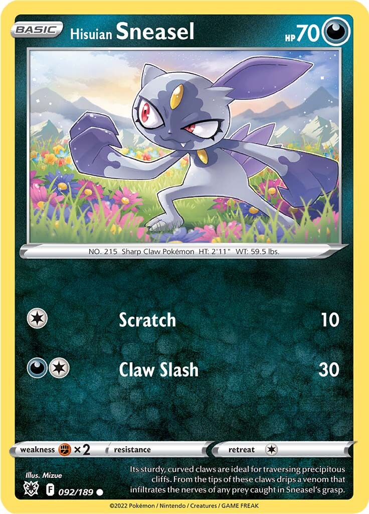 Hisuian Sneasel (092/189) [Sword & Shield: Astral Radiance] | Odin's Place