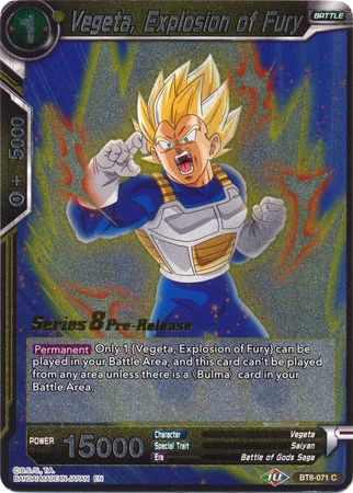 Vegeta, Explosion of Fury (BT8-071_PR) [Malicious Machinations Prerelease Promos] | Odin's Place