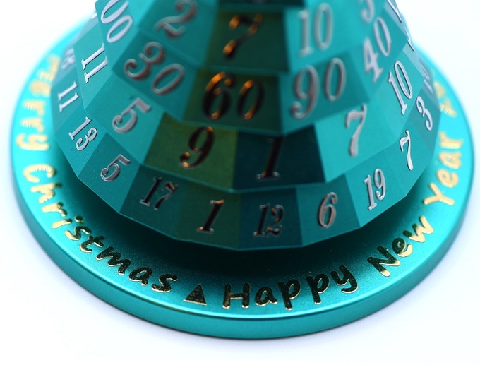 Christmas Tree Metal Dice Thing Teal with Silver Numerals | Odin's Place