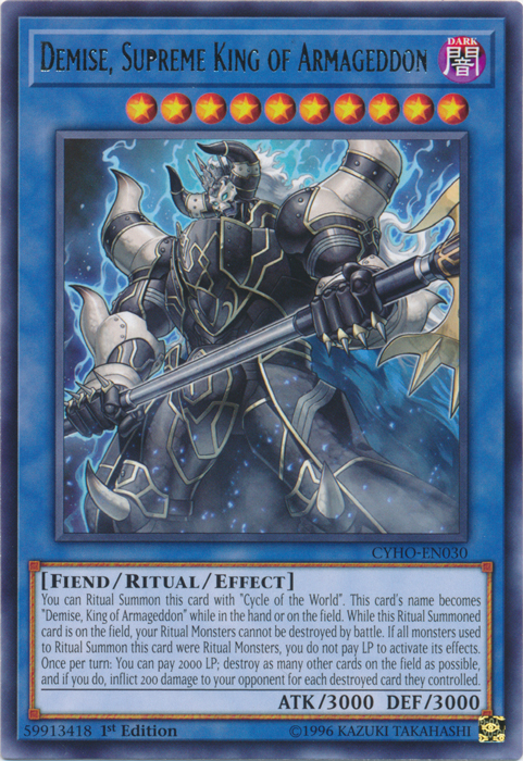 Demise, Supreme King of Armageddon [CYHO-EN030] Rare | Odin's Place