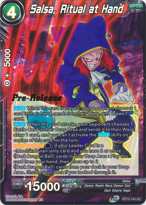 Salsa, Ritual at Hand (BT13-145) [Supreme Rivalry Prerelease Promos] | Odin's Place