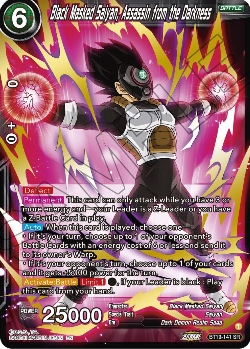 Black Masked Saiyan, Assassin from the Darkness (BT19-141) [Fighter's Ambition] | Odin's Place
