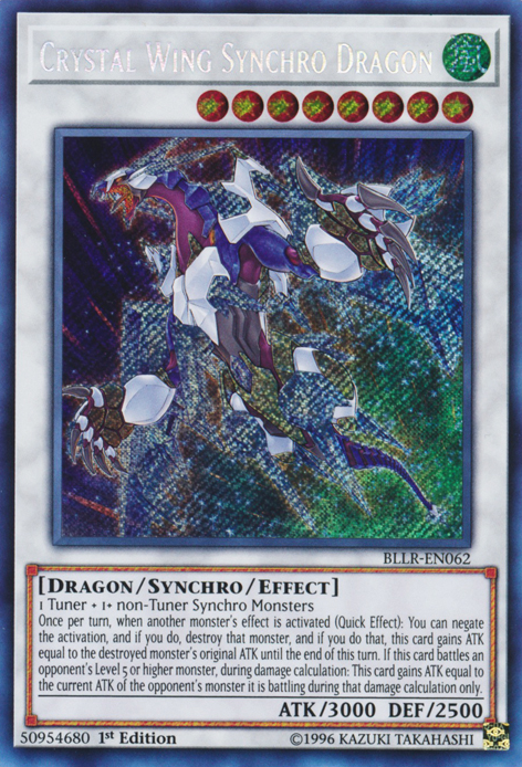 Crystal Wing Synchro Dragon [BLLR-EN062] Secret Rare | Odin's Place