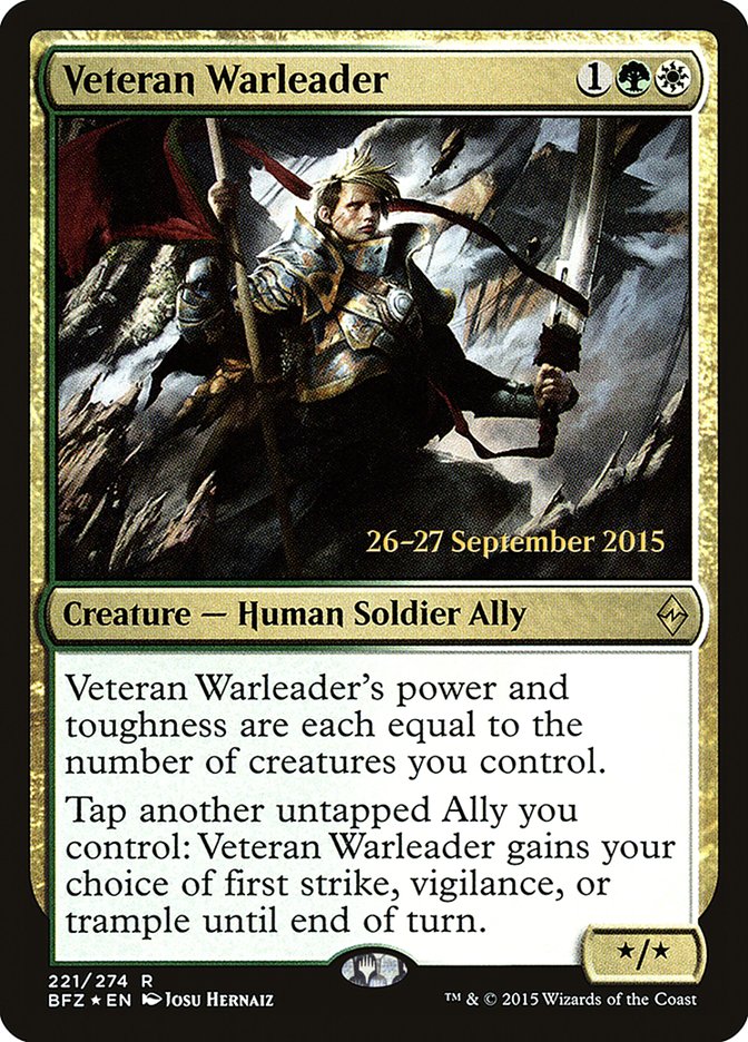 Veteran Warleader (221) [Battle for Zendikar Prerelease Promos] | Odin's Place
